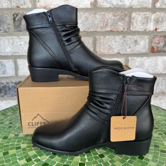 Cliffs by White Mountain Booties - Durbon BLACK/SMOOTH 7 Wide - Picture 1 of 10